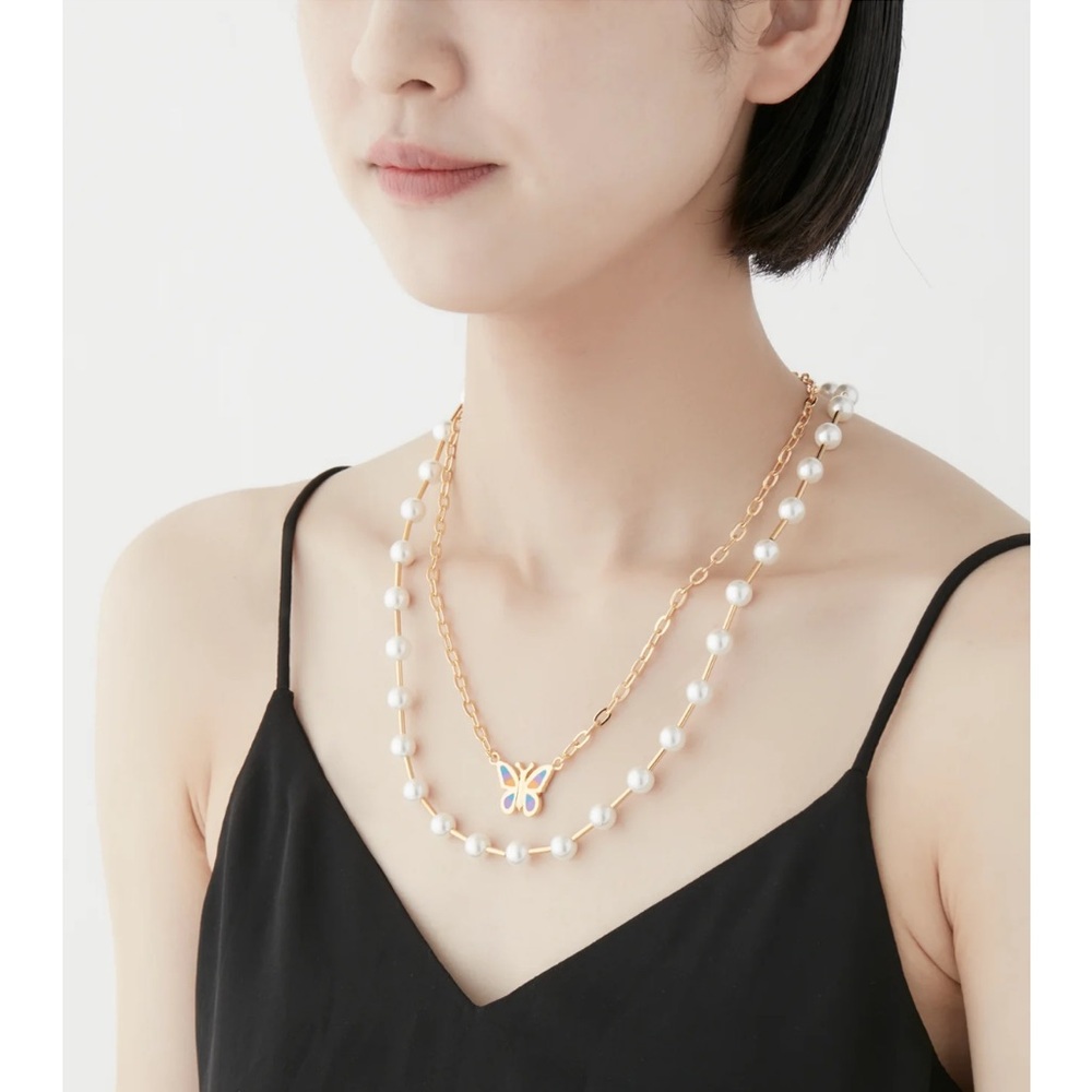 STUGAZI NWT Japan Exclusive Kiana Gold/Pearl Butterfly Necklace or Belt NEW - Picture 2 of 6